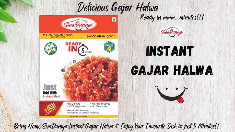Get Instant Gajar Halwa (carrot pudding) at your fingertips. Just add boiling milk and it’s ready. These products are very Healthy & Tasty.